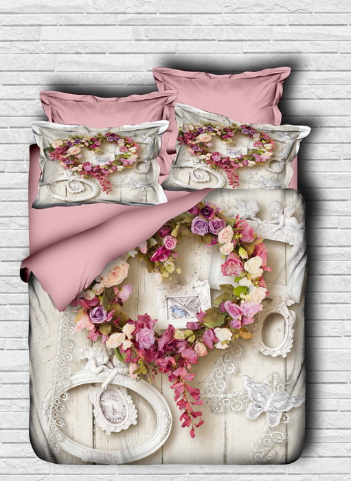 L'essentiel linge de maison Juego de Funda de Edredón Individual Rosa, Blanco y Verde L'essentiel linge de maison Juego de Funda de Edredón Individual Rosa, Blanco y Verde